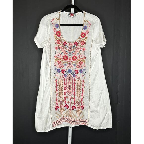 Johnny Was Frederique Embroidered Panel Knit Mix Tunic Large - Picture 2 of 7
